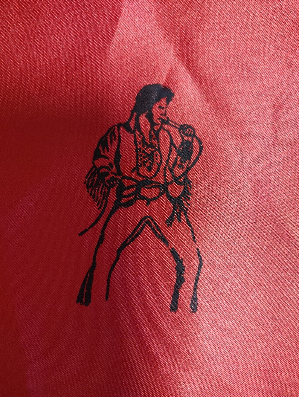 Vintage Red Satin Elvis Presley Scarf